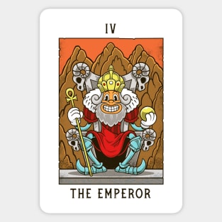 Emperor - Mystical Medleys - Vintage Cartoon Tarot (White) Sticker